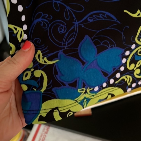 CATO Royal/Navy/Lime/White Floral Medallion Pattern Sleeveless Dress, Small, GUC - Picture 6 of 7